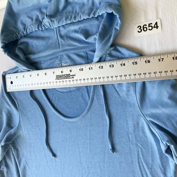 L.L.Bean Women Dress size S Long Sleeve Hoodie KneeLength Pullover Casual Blue - Picture 2 of 8
